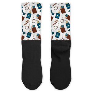 Gentlemen's Cologne Suede Leather Belt Dapper Design Cotton Athletic Socks